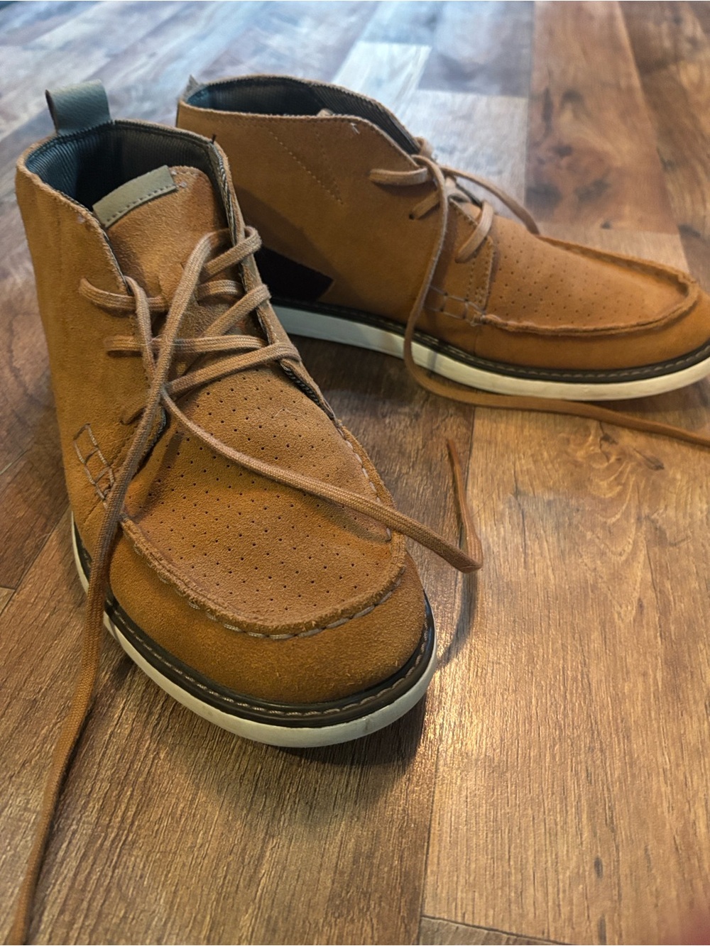 Volcom Men's Tan Suede Chukka Boots with Perforated Toe